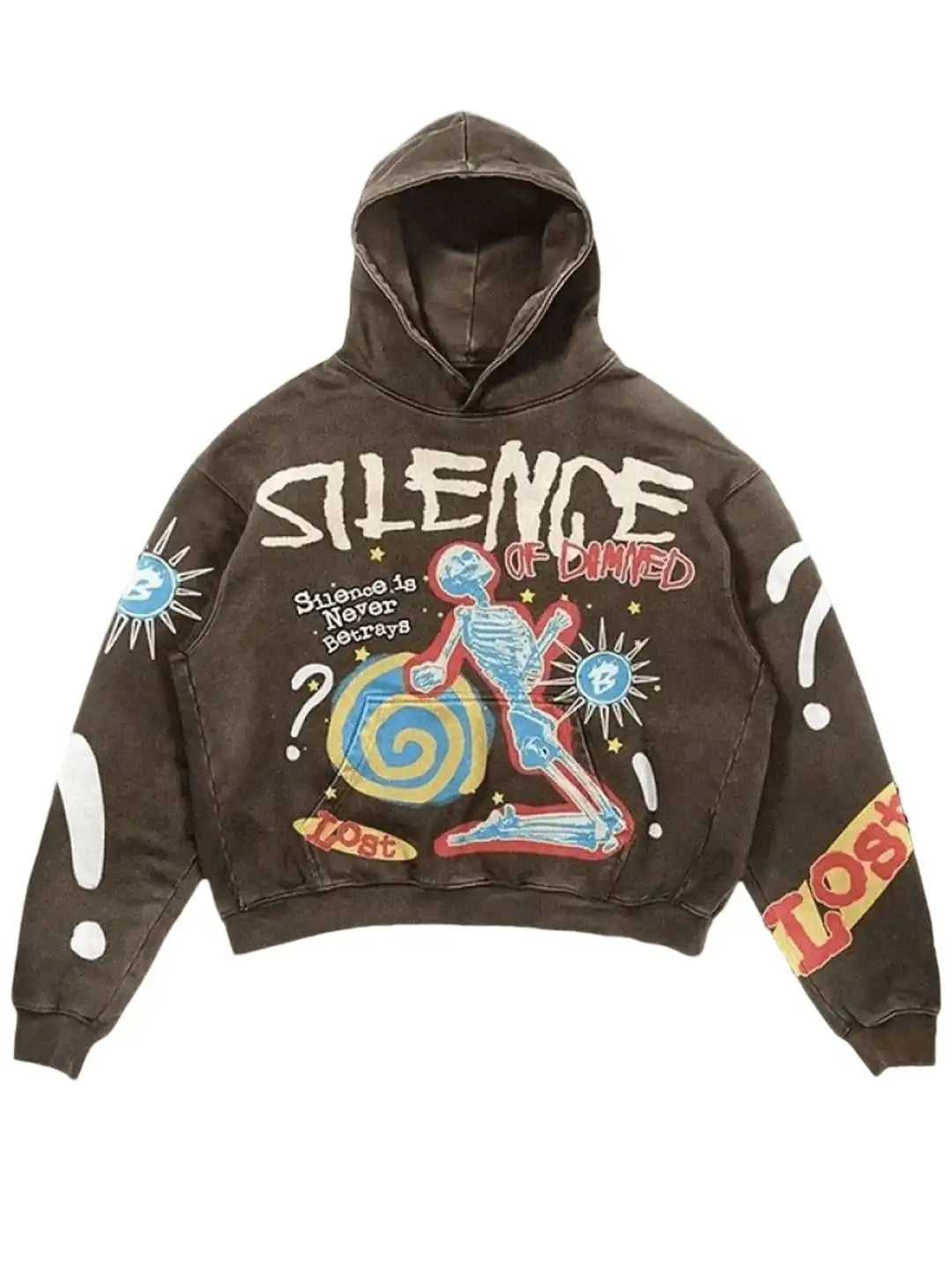 Y2K Hoodie Gothic Casual Alphabet Blast Print Pattern Skull Fashion Hoodie Men Harajuku Men Clothing