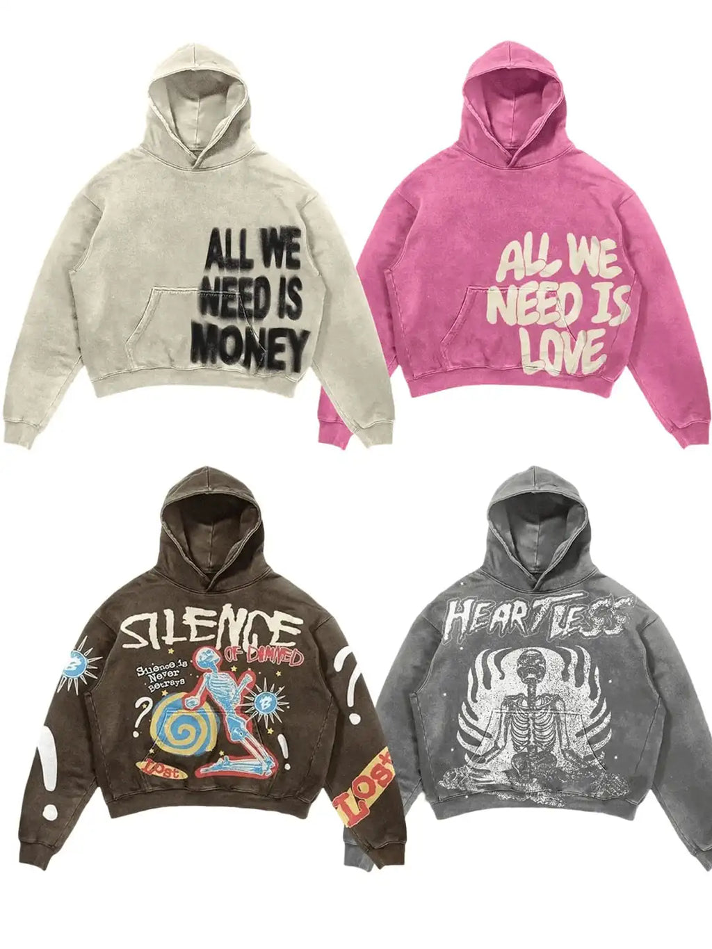 Y2K Hoodie Gothic Casual Alphabet Blast Print Pattern Skull Fashion Hoodie Men Harajuku Men Clothing